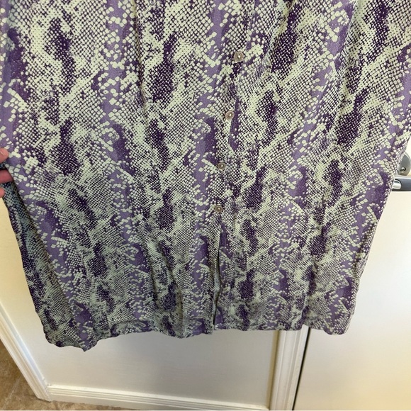 Free People Katie Button Front Reptile Print Midi Skirt Size Large - Picture 11 of 14